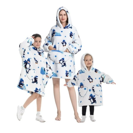 

Peyakidsaa Wearable Blanket Bathrobe Robes for Adult Child Baby Warm Nightgown