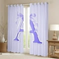 thumbnail image 2 of Erosebridal Initial A Letter Curtains Pack of 2 (38x45), Princess Bow 30%-50% Black Out Curtains, Purple Monogrammed Curtains for Living Room, Window Curtains Room Decor, 2 of 6