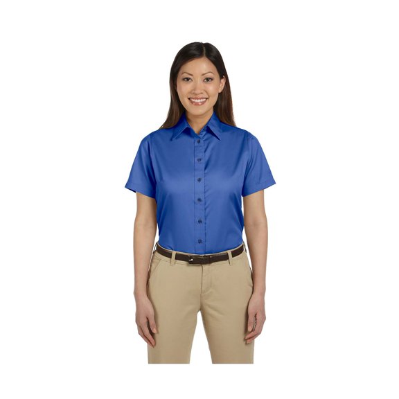 Ladies' Easy Blend™ Short-Sleeve Twill Shirt with Stain-Release