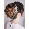 thumbnail image 3 of Bride Crystal Wedding Hair Comb Silver Bridal Headpiece Sparkly Rhinestone Hair Accessorie for Women and Girls (A-Silver), 3 of 4
