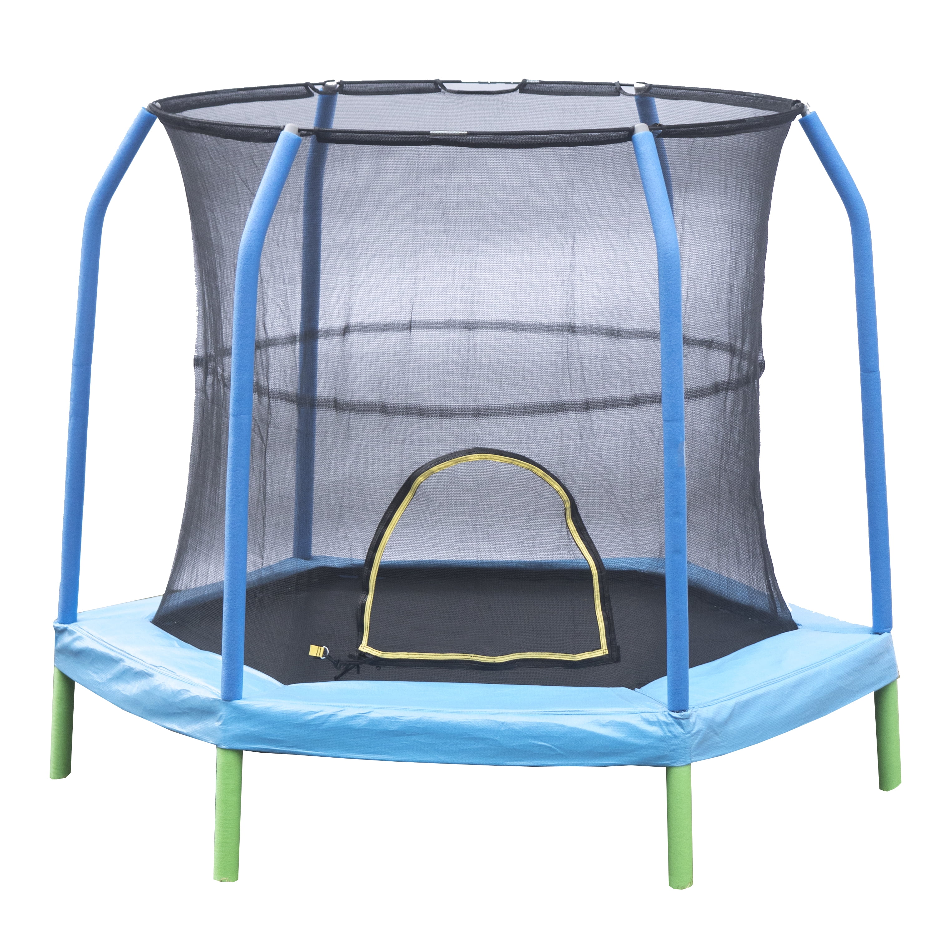 Jumpking Hexagonal 7 5 Trampoline Combo With Enclosure Blue Brickseek