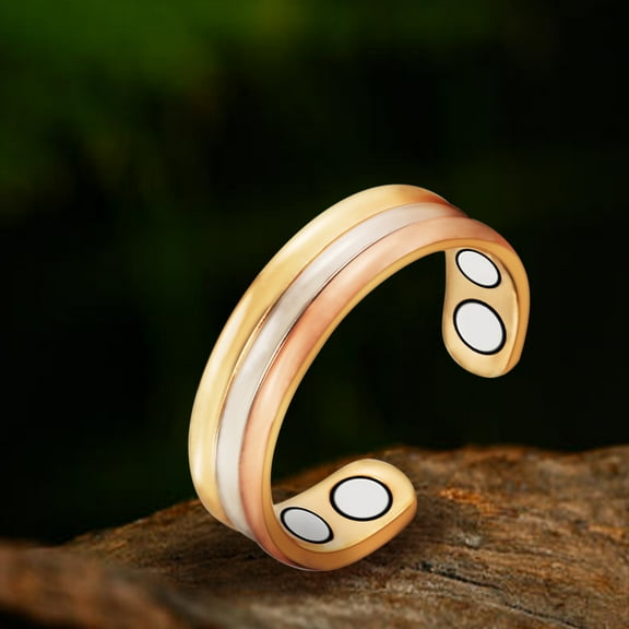 Wollet Copper Magnetic Ring for Women, 2.3 '',  Gold Plated Copper Ring Valentine's Day Gift for Girlfriend Wife