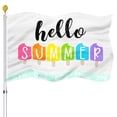 thumbnail image 3 of Hello Summer Flag Beach Fruit Sunglasses Yard Sign Party Supplies Holiday Outdoor Decoration Cool Funny Flag with Brass Grommets, 3 of 6