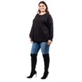 thumbnail image 2 of Sueter acanalado con boton Roman Fashion /Tallas Extras, 50231 (Negro) negro 42, 2 of 6