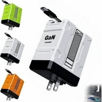 2025 New 2-in-1 Fast Charger 120w, Retractable Scalable Super Fast Charger Module, Multi-Functional Foldable Charging Adapter Wall Plug for Phone, Tablet, Laptops (White)