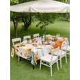 thumbnail image 3 of Outdoor Tablecloth with Umbrella Hole and Zipper, Fall Green Orange Rectangle Table Cloth 60x120 Inch Waterproof Tablecloth, Thanksgiving Maple Leaf Tree Pumpkins Picnic Table Cover for Patio Camping, 3 of 7