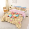 thumbnail image 2 of Manfei Lovely Monogrammed D Full Size Comforter Sets,Cute Ice Cream Bedding Comforter Set,Yellow,Pink Reversible,3-Piece,1 Comforter and 2 Pillowcases, 2 of 7