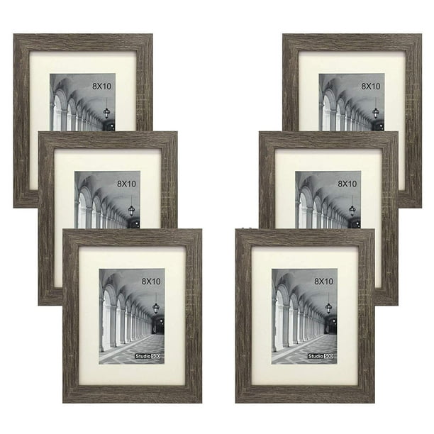 Studio 500 6Pack of 8 by 10in Wall or Tabletop Distressed Grey
