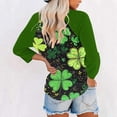 thumbnail image 6 of Craaazy Women's St Patricks Day Sweatshirts Comfy Clover 3/4 Sleeve Crew Neck Shirts Gifts, 6 of 7