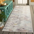 thumbnail image 2 of SAFAVIEH Rainbow Valentina Abstract Indoor/Outdoor Runner Rug, Ivory/Blue Gold, 2'6" x 8', 2 of 6