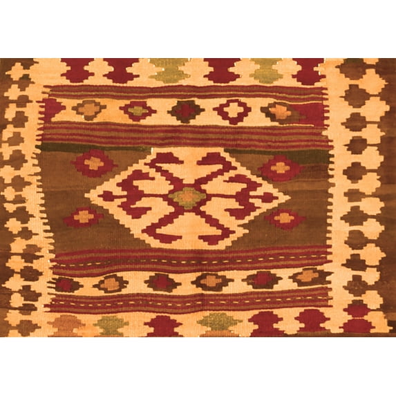 Ahgly Company Indoor Rectangle Southwestern Orange Country Area Rugs, 6' x 9'