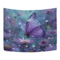thumbnail image 3 of Wobogo Purple Sparkling Butterfly Tapestry 80x60in Home Living Room Bedroom Wall Hanging Ornaments, 3 of 10