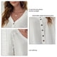 thumbnail image 5 of Suéter de punto de manga larga con botones para niñas, blanco, talla S Cárdigan de otoño con escote en V y encaje para mujer, 5 of 6
