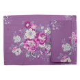 thumbnail image 2 of S4Sassy Purple Leaves & Begonia Floral Printed Dining Room Reversible Tablemats With Napkins set, 2 of 3