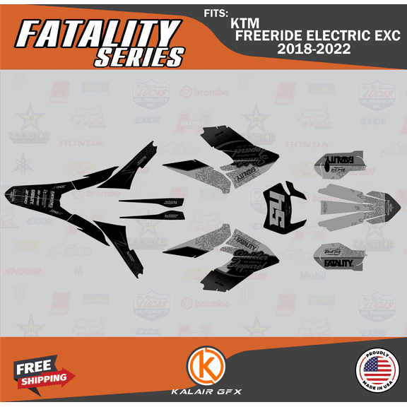 Kalair GFX Graphics Kit for KTM FREERIDE ELECTRIC EXC (2018-2023) Fatality Series