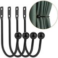thumbnail image 1 of Jinsinto Supports de Rideaux, 4 Pcs Supports de Rideaux Décoratifs avec Vis, Crochet de Support de Rideaux en Métal Robuste (Noir, 4), 1 of 4