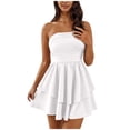 thumbnail image 2 of Maxi Dresses for Women 2025, Ladies Fashion Sleeveless Dress Solid Dress Short Mini Dresses(White,M), 2 of 6