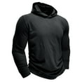 thumbnail image 7 of WTOBBY Men's Cotton Solid Color Hooded Long-Sleeve T-Shirt, Casual Base Layer Outdoor Top, Comfortable Daily Wear, Hoodie Style for Cool Weather,Black L, 7 of 7