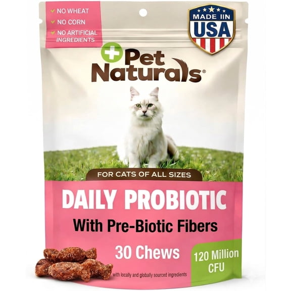 Pet Naturals Daily Probiotic Chews for Cats, Duck, 30 Count