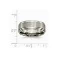 thumbnail image 6 of Titanium Double Step Ridged Edge 8mm Satin and Polished Band Size: 10; for Adults and Teens; for Women and Men, 6 of 6