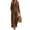 Brown, variant on Women's 2 Piece Outfits Casual Lapel Half Zip Sweatshirts and Wide Leg Pants Tracksuit Sets