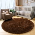 thumbnail image 3 of Shag Area Rugs for Living Room 5'(Round), Soft and Fluffy Shaggy Carpet for Pets, Machine Washable Floor Rugs for Living room, 3 of 9