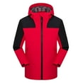 thumbnail image 3 of Elabch Womens Ski Jacket Waterproof Lightweight Rain Jackets Windbreaker Rain Coats with Hooded Outdoor Hiking Jackets Red XL, 3 of 4