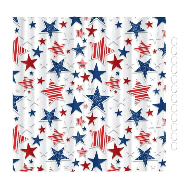 Rideau de Douche Décoratif pour la Fête de l'Indépendance Collection Patriotique Rideau de Douche Doublure de Rideau de Douche Résistant à la Moisissure