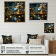 thumbnail image 4 of Designart "Gold Teal Fractal Enchanted Oasis" Modern Floater Framed Wall Decor, 4 of 7