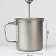 thumbnail image 5 of ckepdyeh 750Ml Pure Titanium Coffee Cup Portable Mug French Coffee Pot with Stainless Steel Strainer Travel Coffee Pot Coffee Pot, 5 of 6