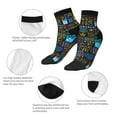thumbnail image 3 of Goofa Happy Father Day Pattern Non Slip Socks with Grips for Elderly, Crew Socks Yoga Hospital Socks Cushioned Sole Gripper Socks for Men Women, 3 of 5