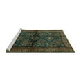 thumbnail image 2 of Ahgly Company Machine Washable Indoor Square Persian Turquoise Blue Traditional Area Rugs, 6' Square, 2 of 4