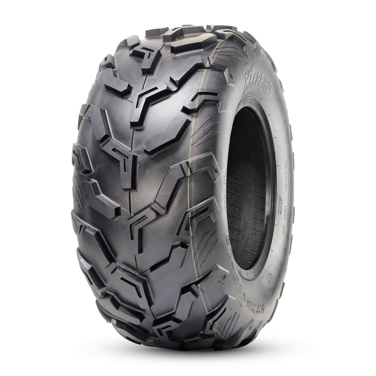 Full Set New Premium HALBERD 6PR ATV/UTV Tires, 25x8-12 Front & 25x10-12 Rear, All Terrain 15mm Tread Depth 25x8x12 25x10x12 Trail Sand Off-Road Tires, Set of 4