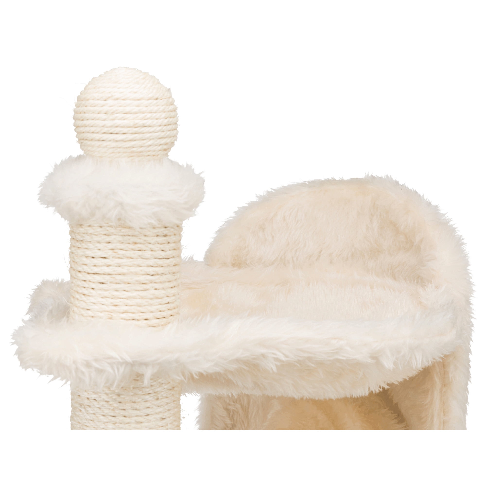 TRIXIE Baza Gandia Plush 26.8" Cat Tree with Sisal Scratching Post-Hammock & Tunnel, Cream