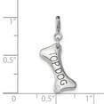 thumbnail image 2 of 925 Sterling Silver Polished Cubic Zirconia Animal Pet Dog Bone Top Dog Charm 27x8mm Wide Pendant Necklace for Women, 2 of 2