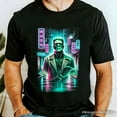 thumbnail image 2 of Cyberpunk Frankenstein T‑Shirt, Neon Halloween Monster Tee, 2 of 5