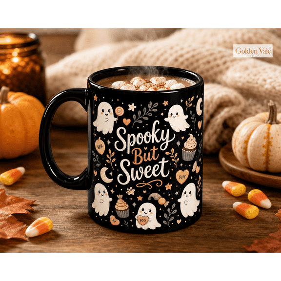 Spooky But Sweet Mug Cute Ghost Halloween Coffee Cup for Fall Gift