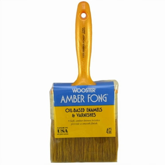 Wooster 1123 4" Amber Fong Brown China Bristle Brush