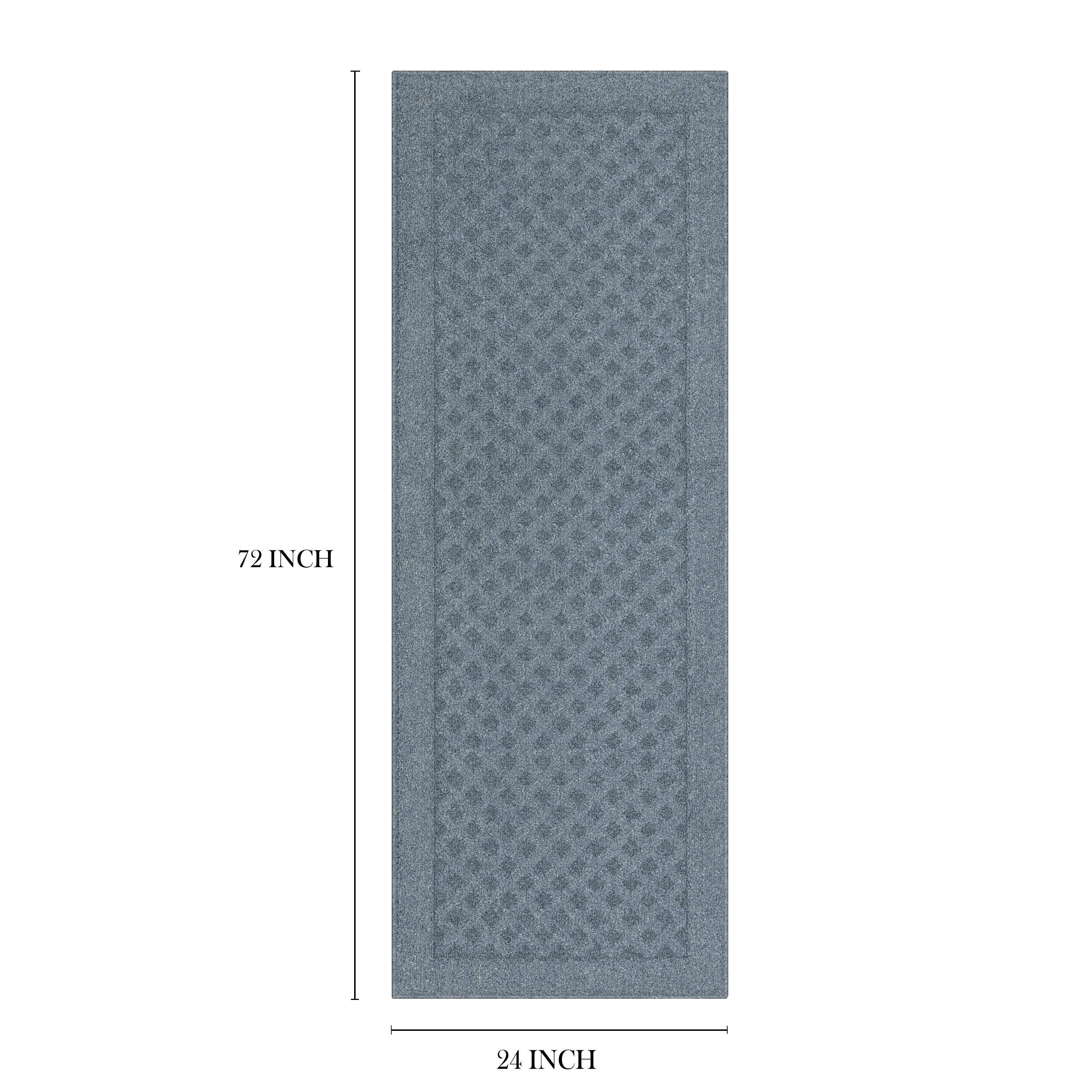 Mainstays Dylan Solid Diamond Olefin Navy Blue Indoor Runner Rug, 2'x6'
