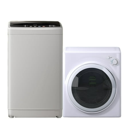 TABU Portable Washer and Dryer Set 19LBS Compact Washing Machine & 13LBS Compact Dryer (White)