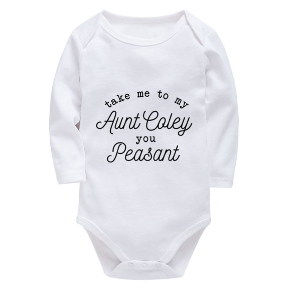 Take Me To My Aunt You Peasant Gender Neutral Baby Clothes Set Long Sleeve Baby Bodysuit Boy White Baby Clothes 0-3 Months B