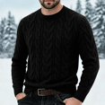 thumbnail image 2 of Babcutegg Mens Cable Knit Sweater Crew Neck Long Sleeve Pullover Thick Warm Casual Sweaters Size L, 2 of 6