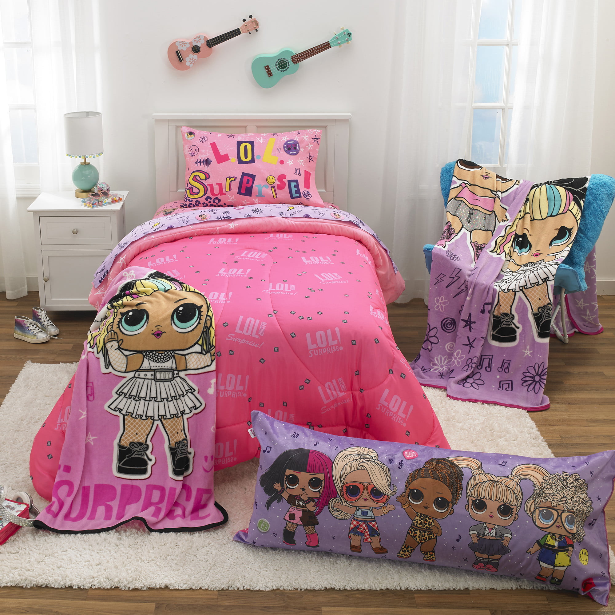Details about   Girls Surprise Bedding Set LOL Kids Comforter Sheets Pillow Case Pink Twin Size 