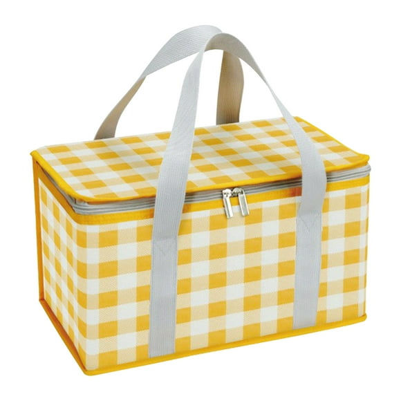 RXIRUCGD Picnic Basket Portable Insulated with lid Large Insulated Bag for Picnic, Food Delivery, Take Outs, Grocery Shopping, and as Cooler Bag, Camping Picnic Bag Portable Bento Bag