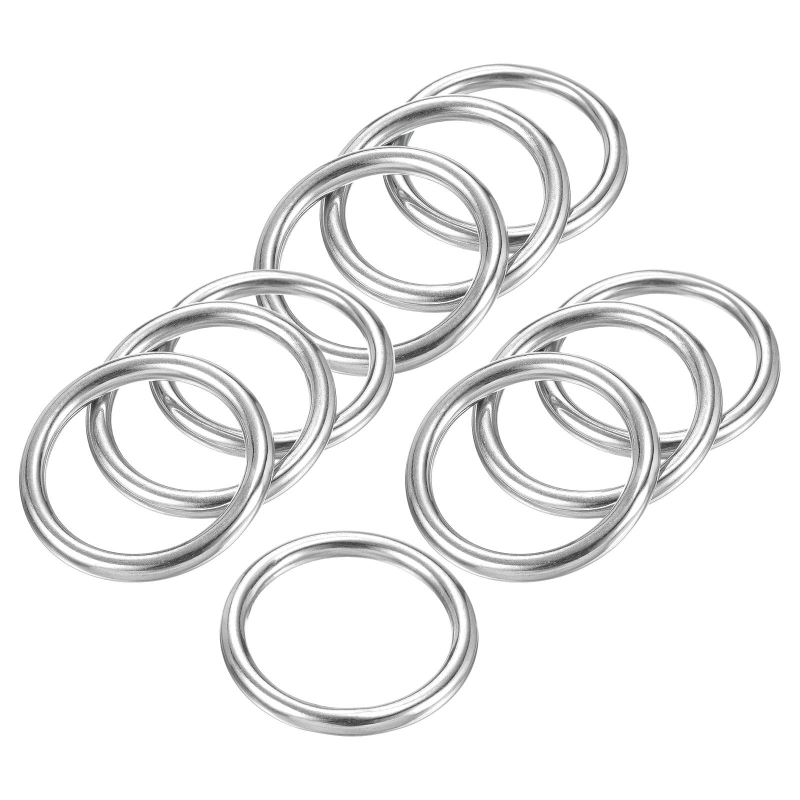 40mmx52mm Dia 304 Stainless Steel O Ring Seamless Welded ORing for DIY 10 Pack