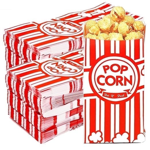 Homrelaxy 1600 Pcs Paper Popcorn Bags, 1 oz Popcorn Bags Individual Servings, Bulk Pop Corn Sleeves for Pop Corn Machine, Movie Night, Cinema, Carnival, Party, Concessions