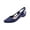 Blue, variant on Women's Slingback Cutout Flats, Square Toe Closed Shoes, Low Block Heel Breathable Casual Dressy Office Daily Elegant Sandals White