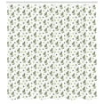 thumbnail image 2 of Olive Shower Curtain, Pattern of Hexagons and Leafy Branches Scattered, Fabric Bathroom Set with Hooks, 69W X 84L Inches Extra Long, Olive Green Apple Green Cocoa White, by Ambesonne, 2 of 2