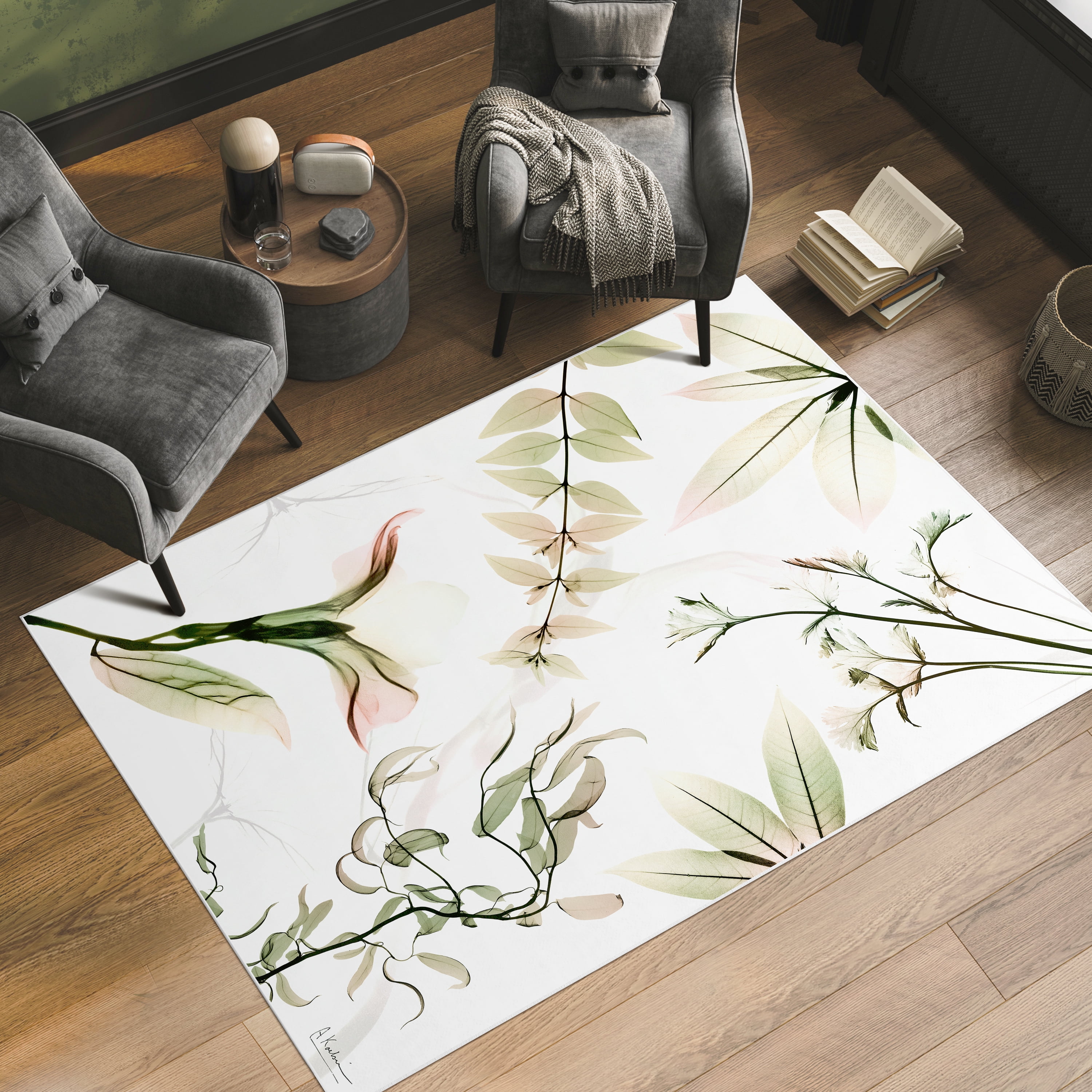 Harmony Of Existence Washable Flowers Art Area Rug size 5'x8', Power-loomed, Heavenly Softness with Non-Slipping Backing