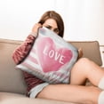 thumbnail image 7 of Valentines Day Pink Stripe Love Heart Be Mine Pillowcases,Romantic Throw Pillow Covers 18 X 18 Inch, Set Of 2, Linen Study Sofa Cushion Cover Indoor Living Room Home Decor, 7 of 7